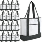 Canvas Tote Bag with Outer Pocket