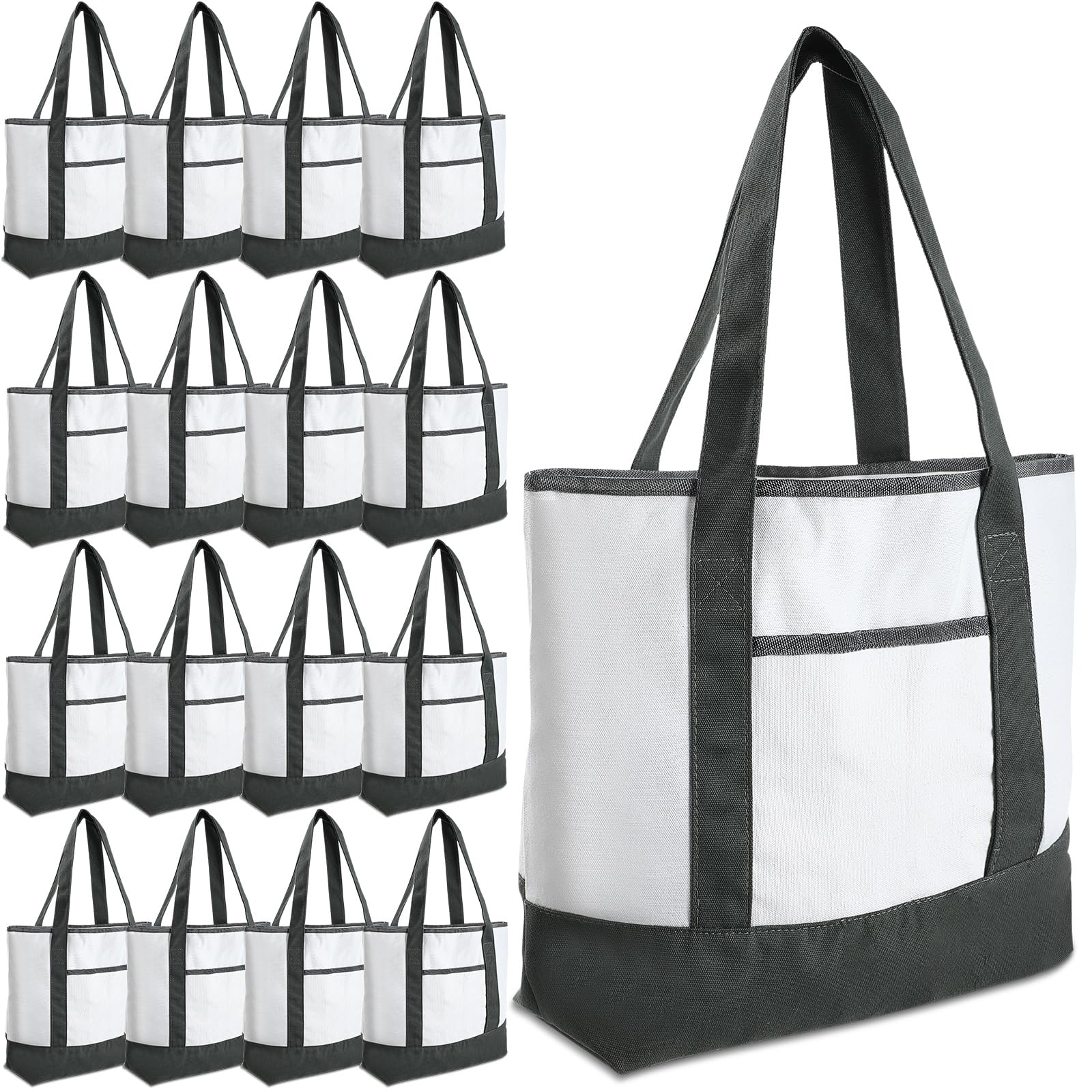 Canvas Tote Bag with Outer Pocket
