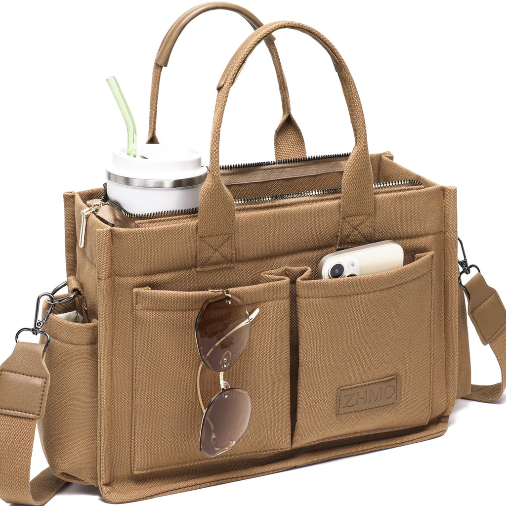 Canvas Tote Work Bag Large Crossbody Handbag