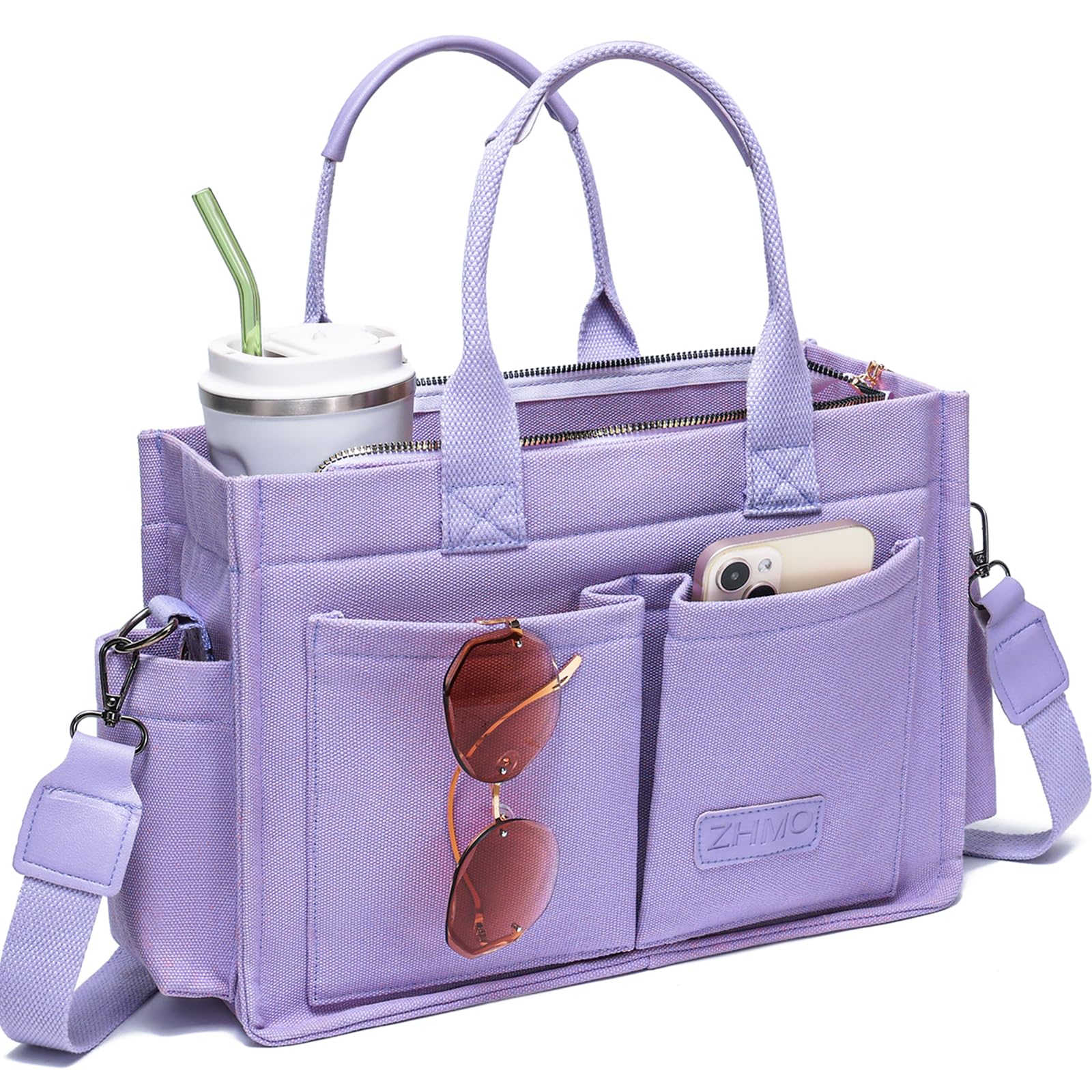 Canvas Tote Work Bag Large Crossbody Handbag