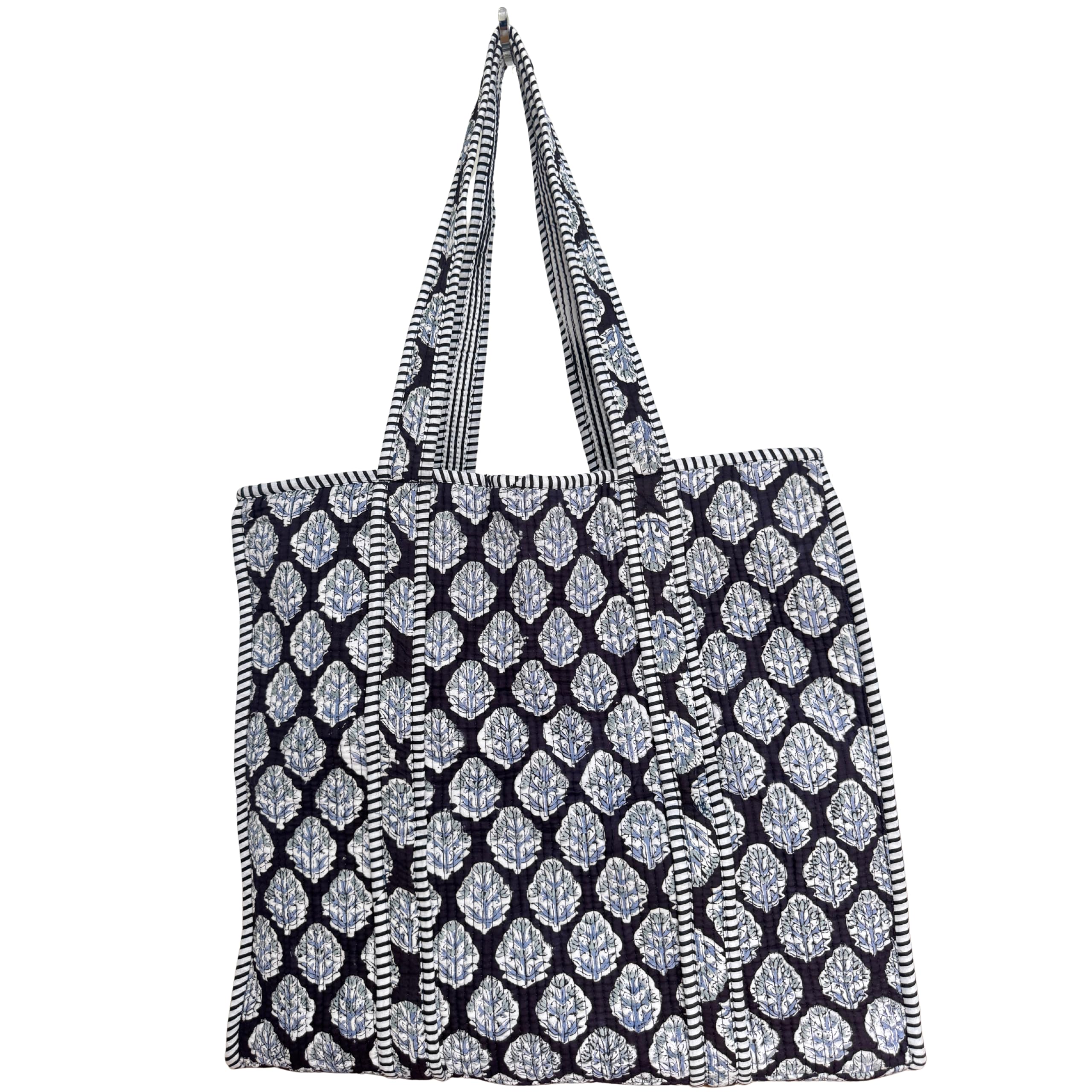 Floral Quilted Cotton Tote Bag