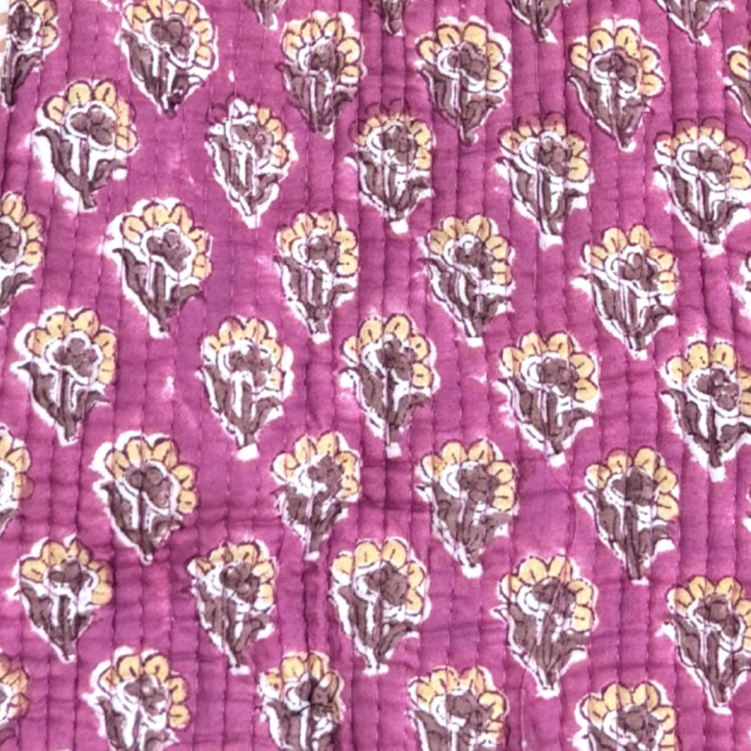 Floral Quilted Cotton Tote Bag
