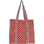 Floral Quilted Cotton Tote Bag