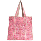 Floral Quilted Cotton Tote Bag